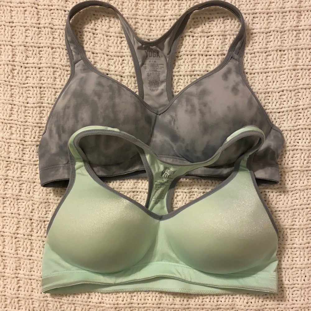 2 Victoria’s Secret PINK yoga sports bras, Medium